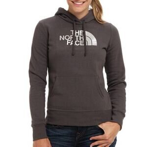 The North Face Women's Gray Hoodie Logo Sweatshirt Silver Graphic Casual XS